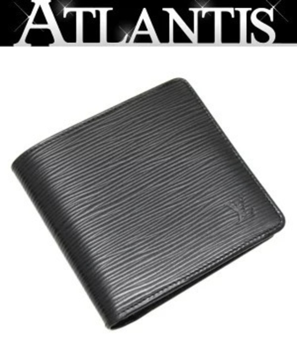 Louis Vuitton Portefeuille Marco Bi fold Wallet Epi Leather Black